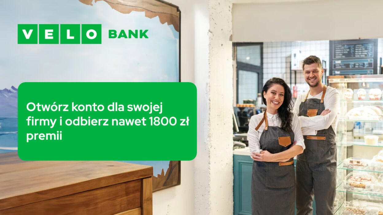 VeloBank konto firmowe 1800 zł premii